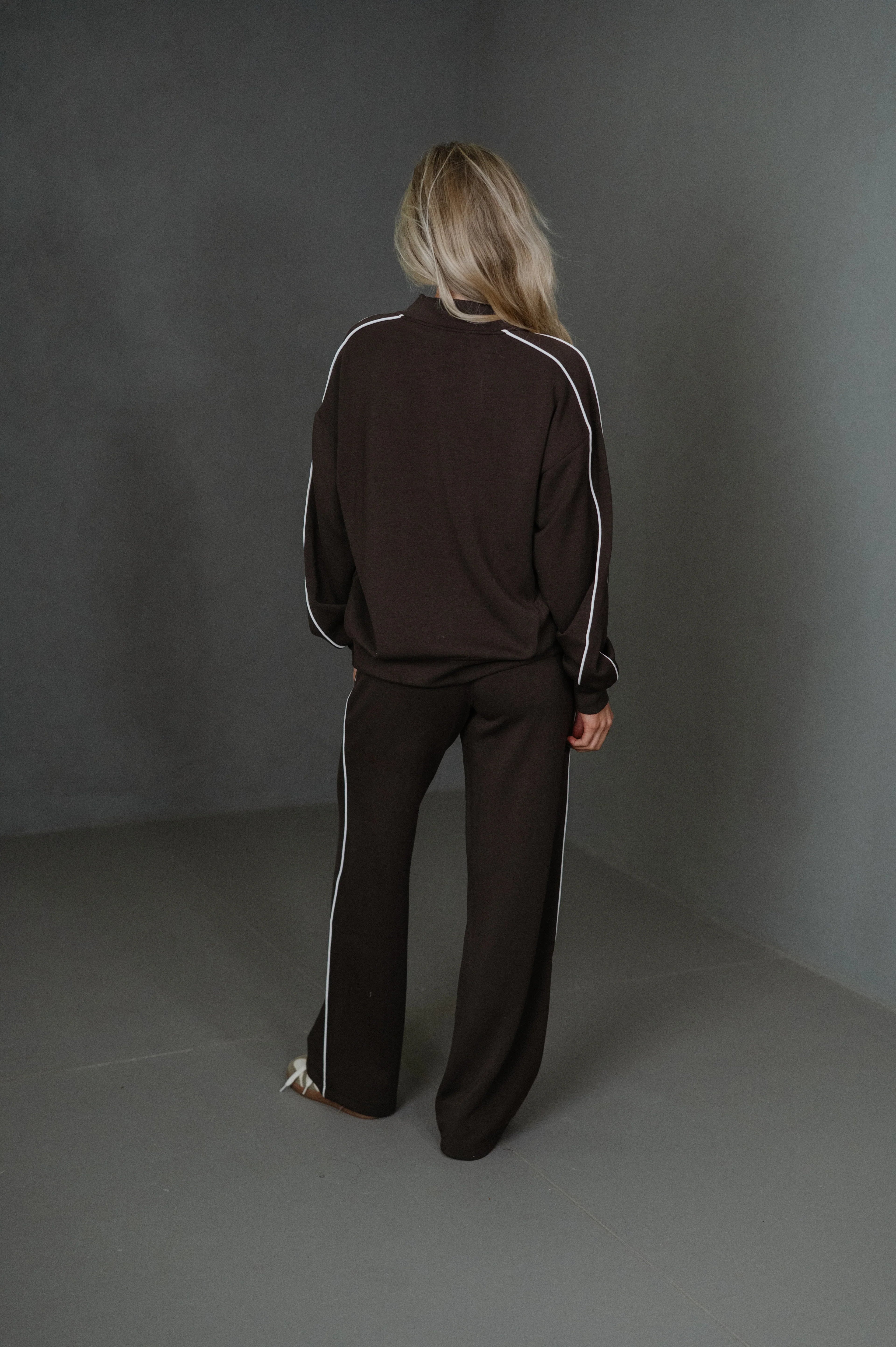 Piper Scuba Pants Set-Espresso/Cream