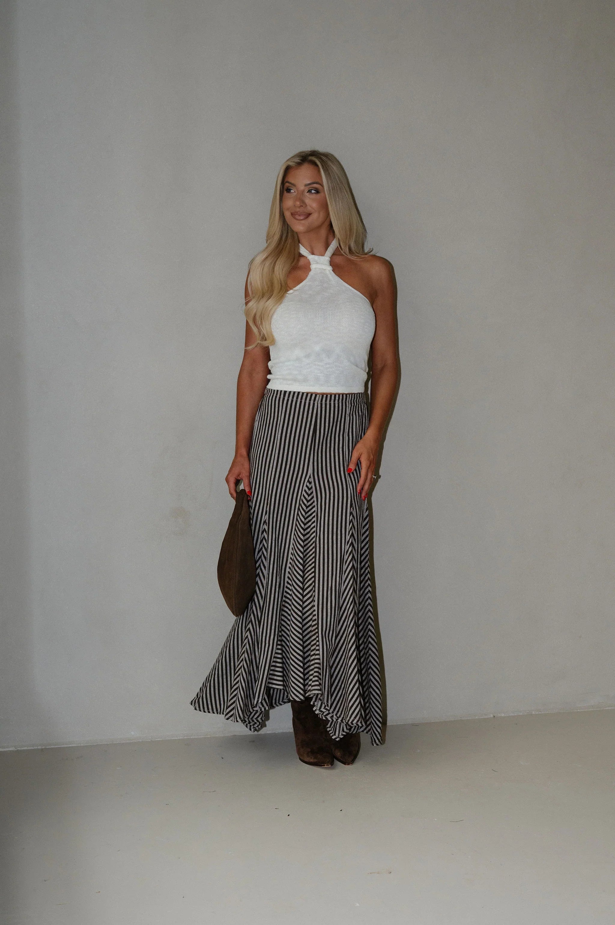 Everyday Knit Halter Top-Off White