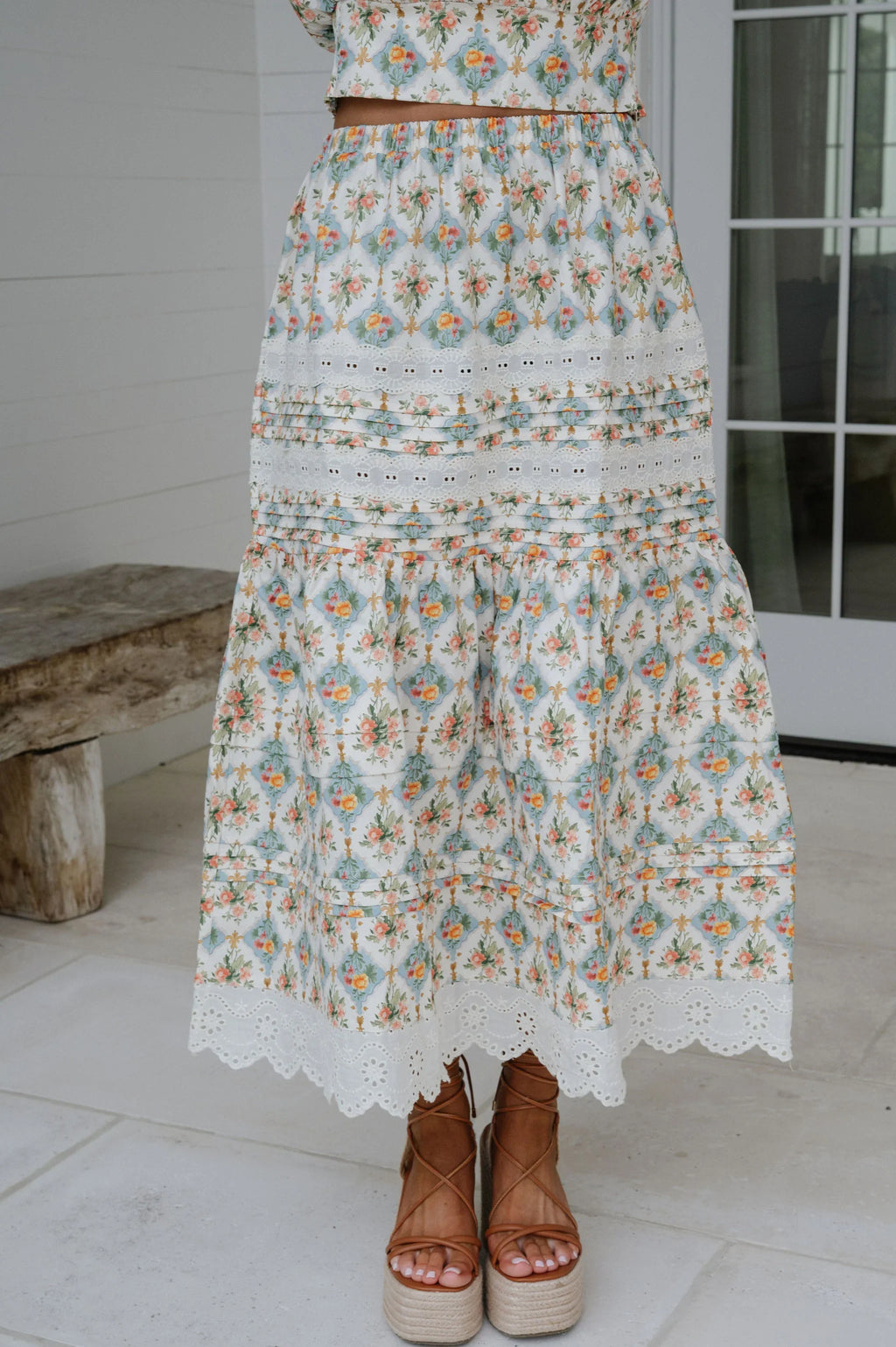 Mallie Skirt Set-Cream Multi