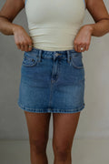 Montana Mini Skirt-Medium Wash