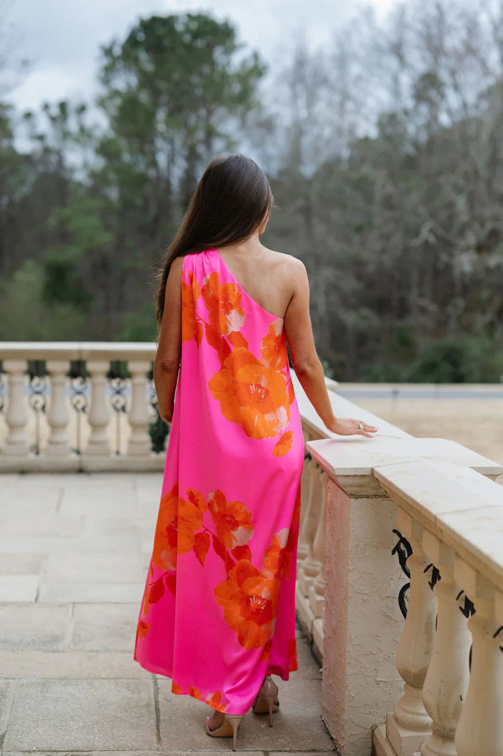 Glena Floral Maxi Dress-Pink/Orange