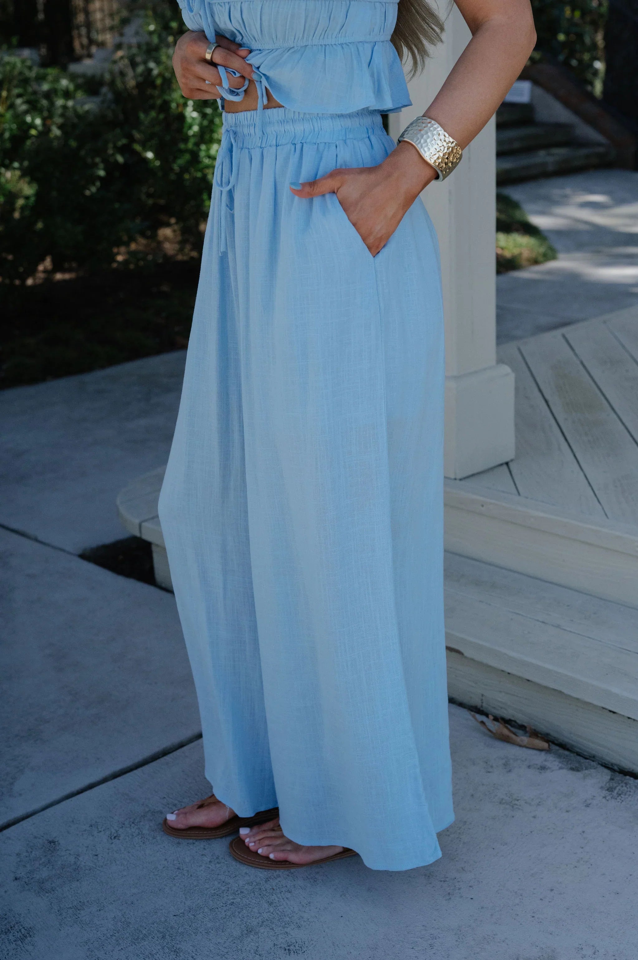 Morgan Palazzo Pants Set-Light Blue