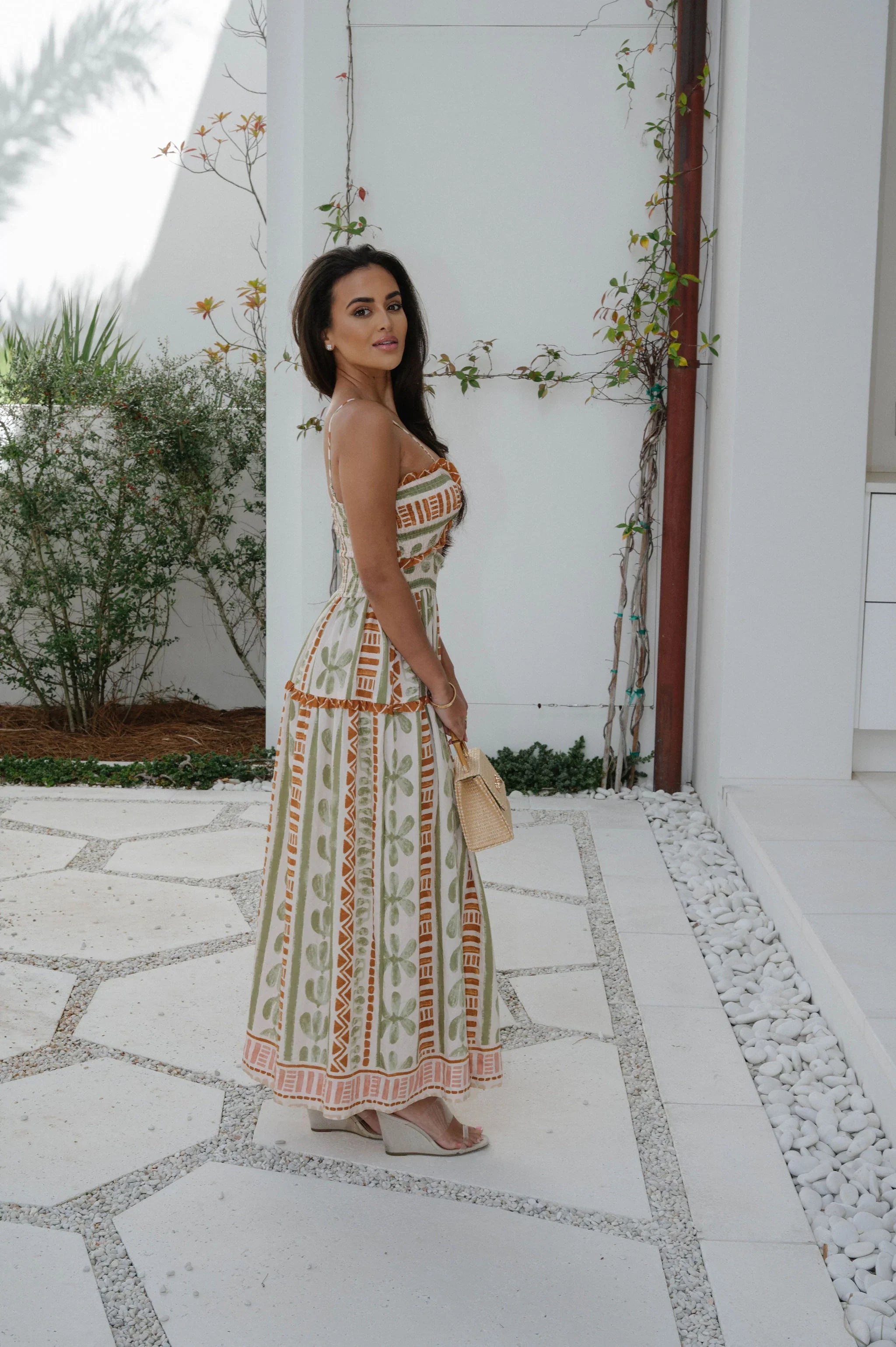 Marisol Smocked Maxi Dress-Bellini