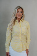 Claire Ruched Top-Yellow