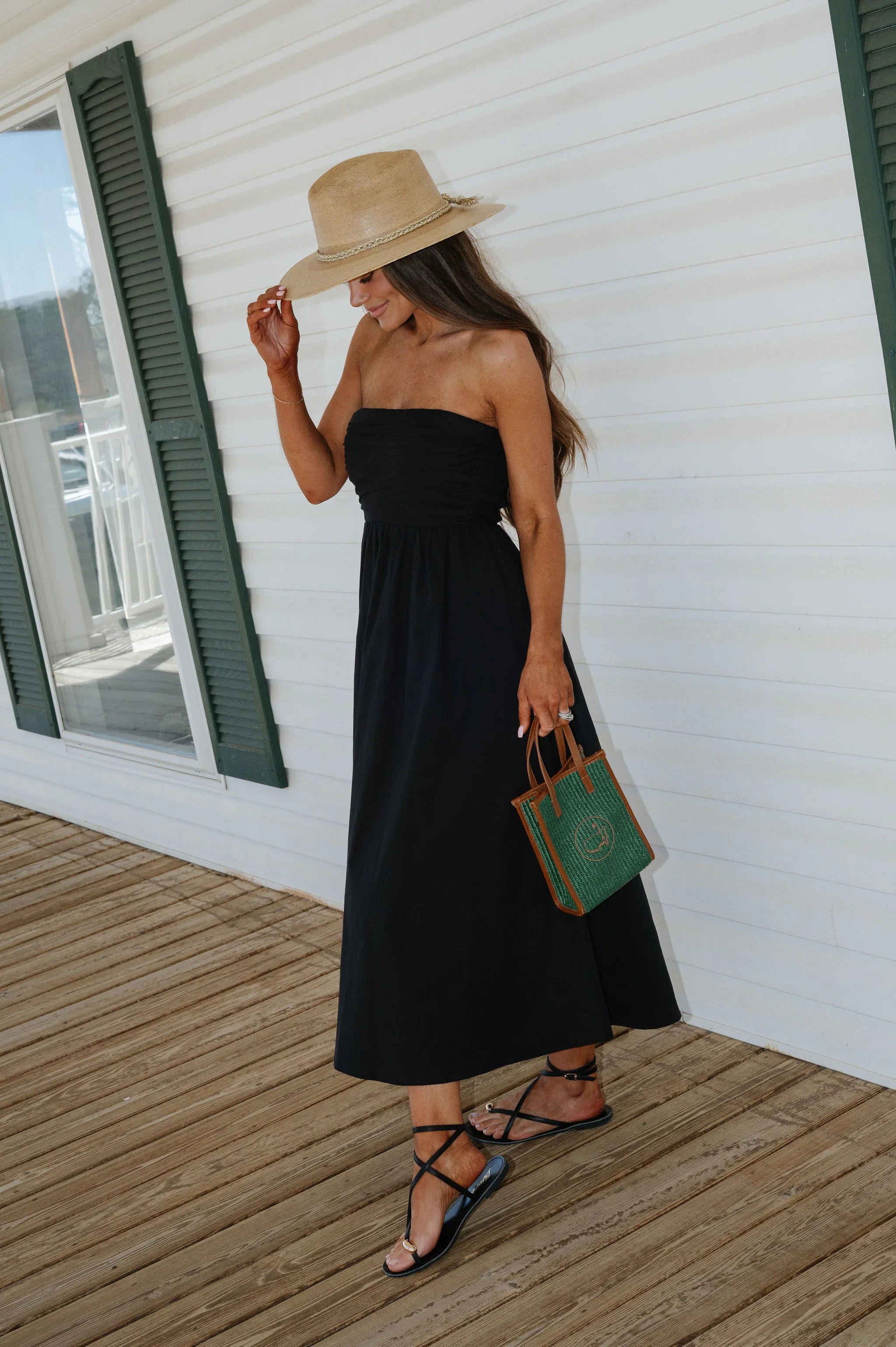 Bonnie Midi Dress-Black