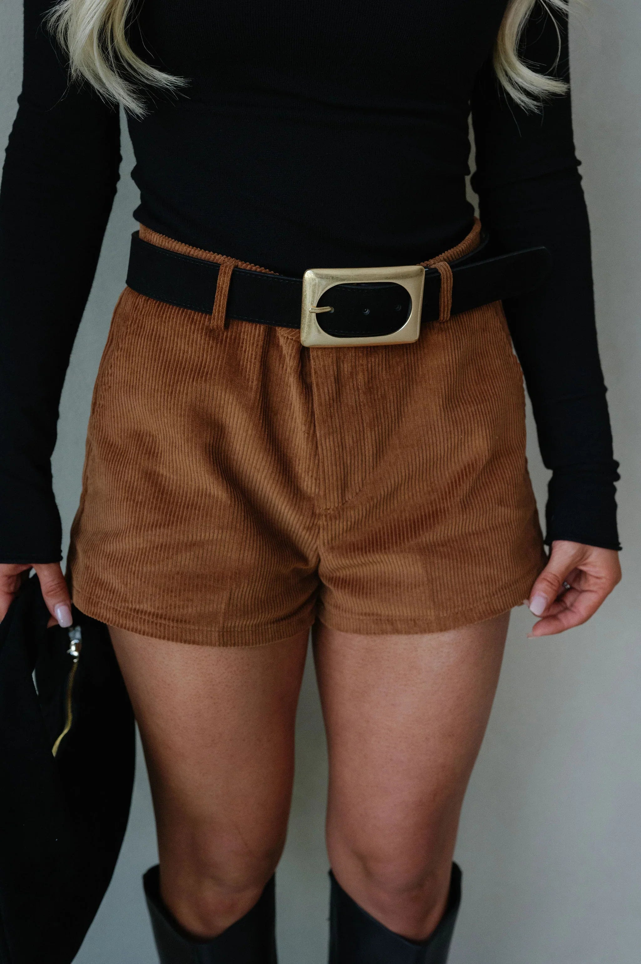 Astrid Corduroy Shorts-Brown