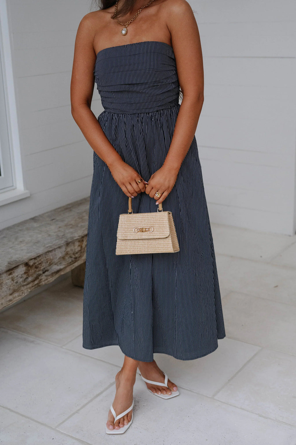 Gwen Midi Dress-Navy