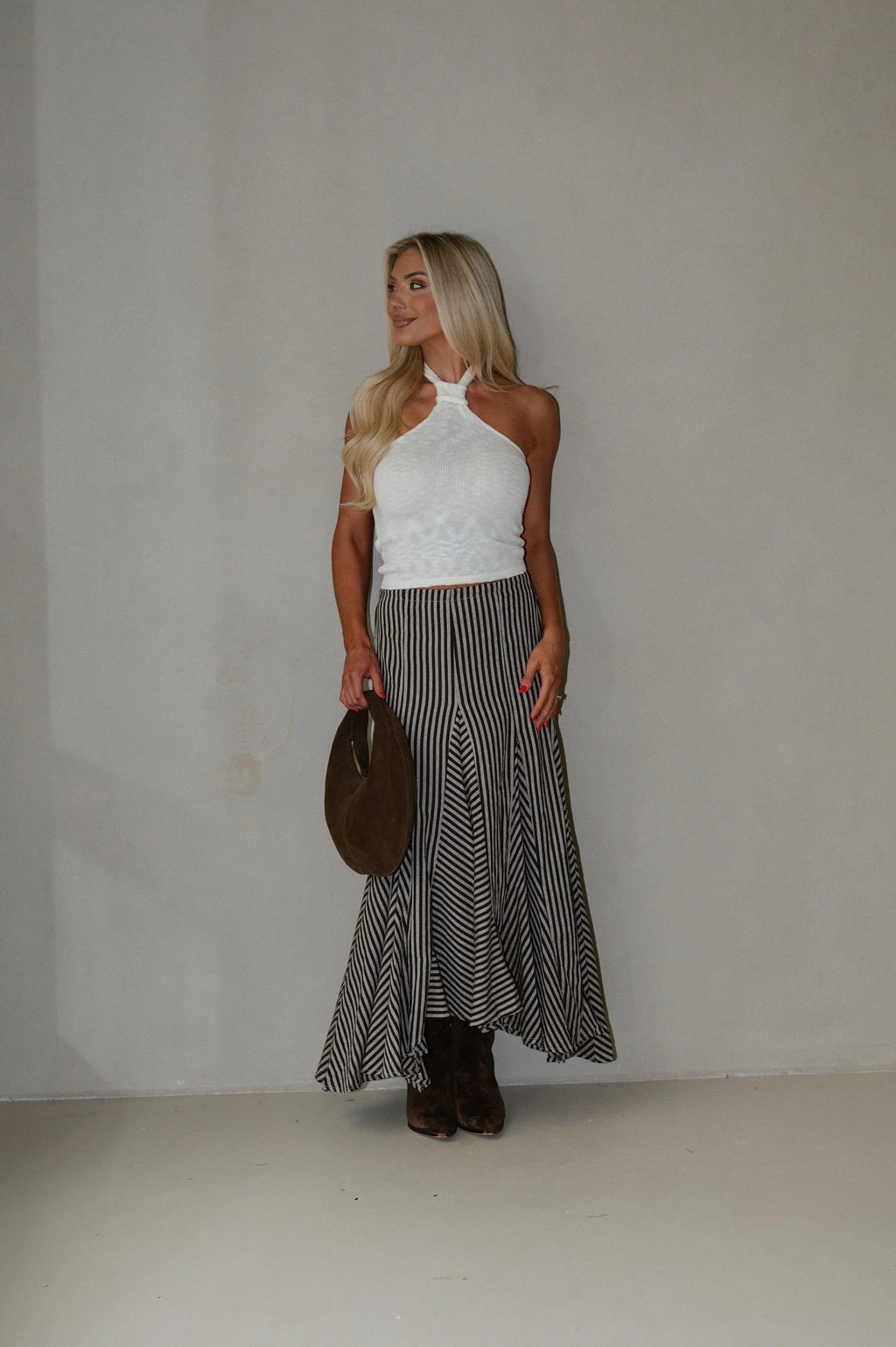 Everyday Knit Halter Top-Off White
