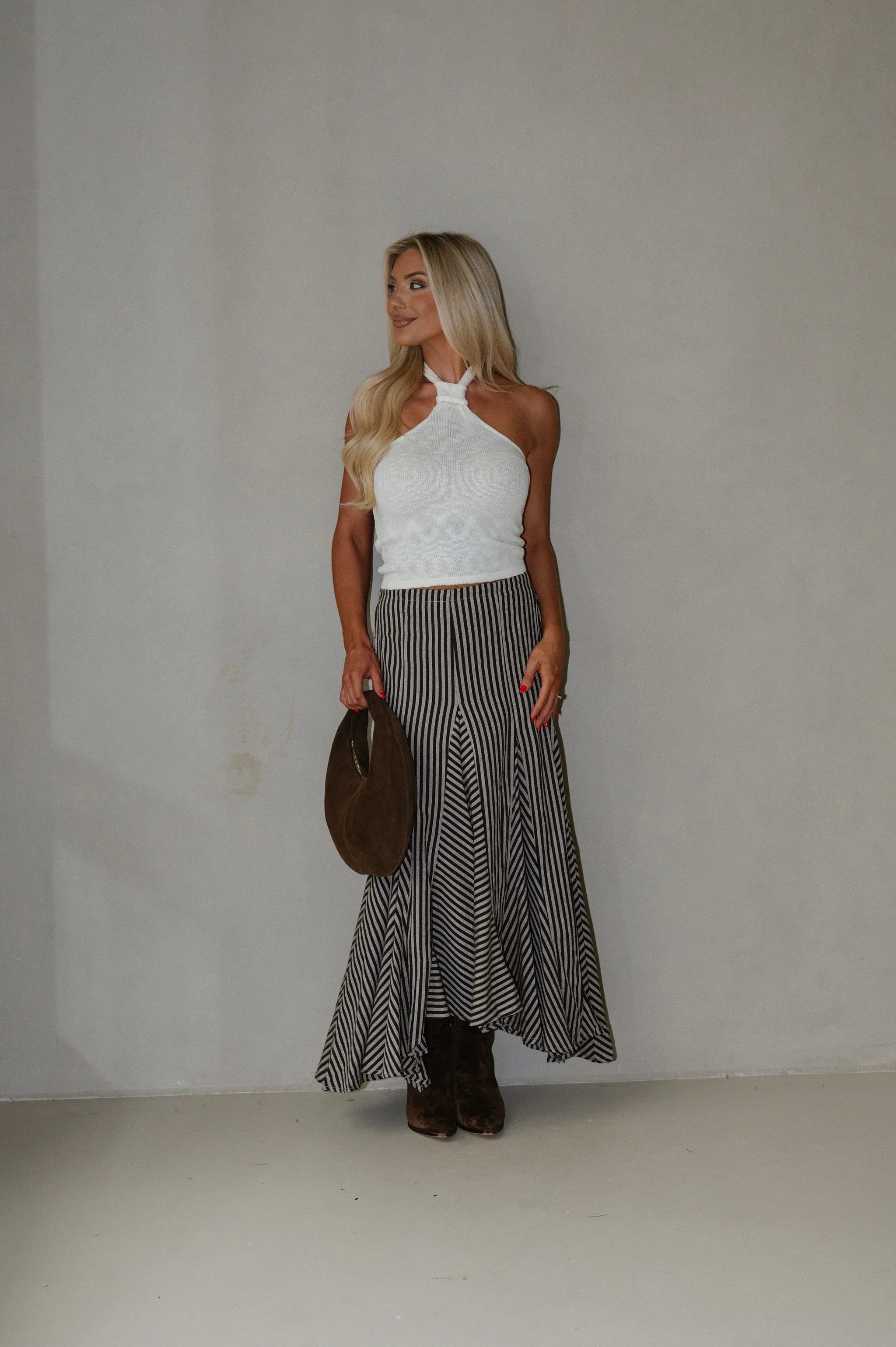 Everyday Knit Halter Top-Off White