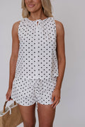 Lindsey Polka Dot Top-White/Black