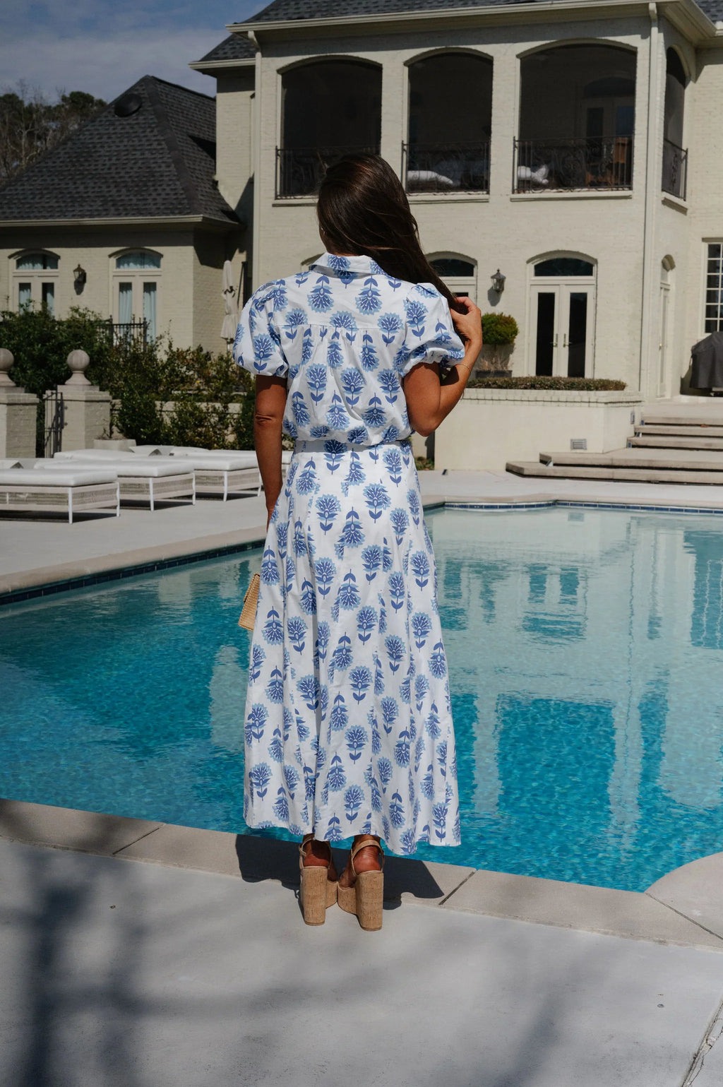 Prewitt Skirt Set-White/Blue