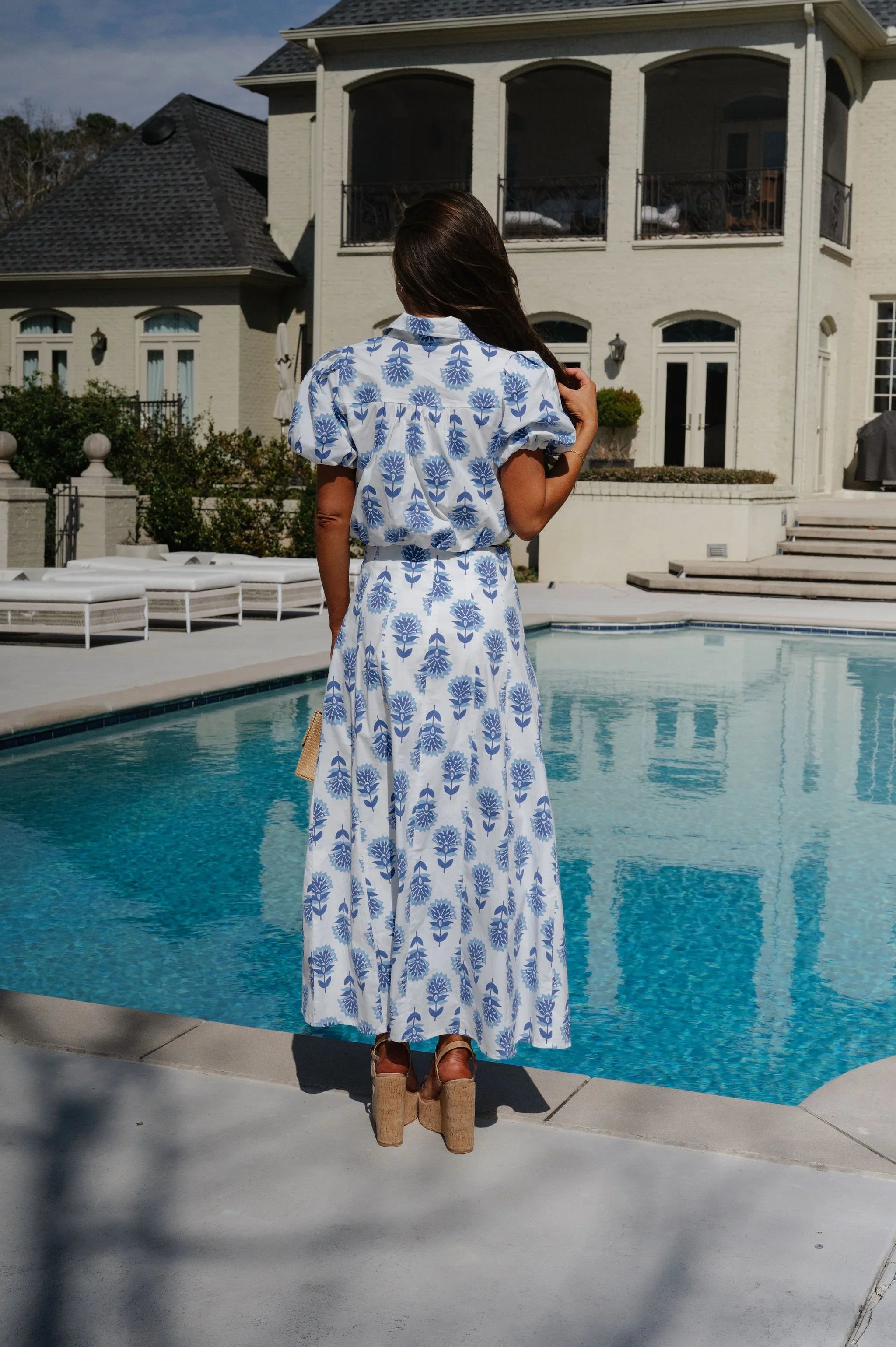 Prewitt Skirt Set-White/Blue