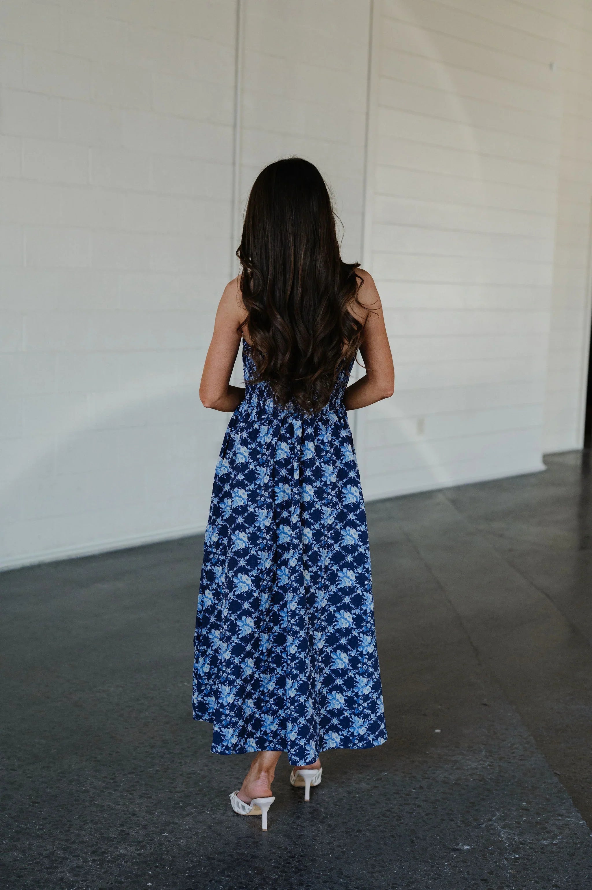 Mariana Floral Maxi Dress-Navy
