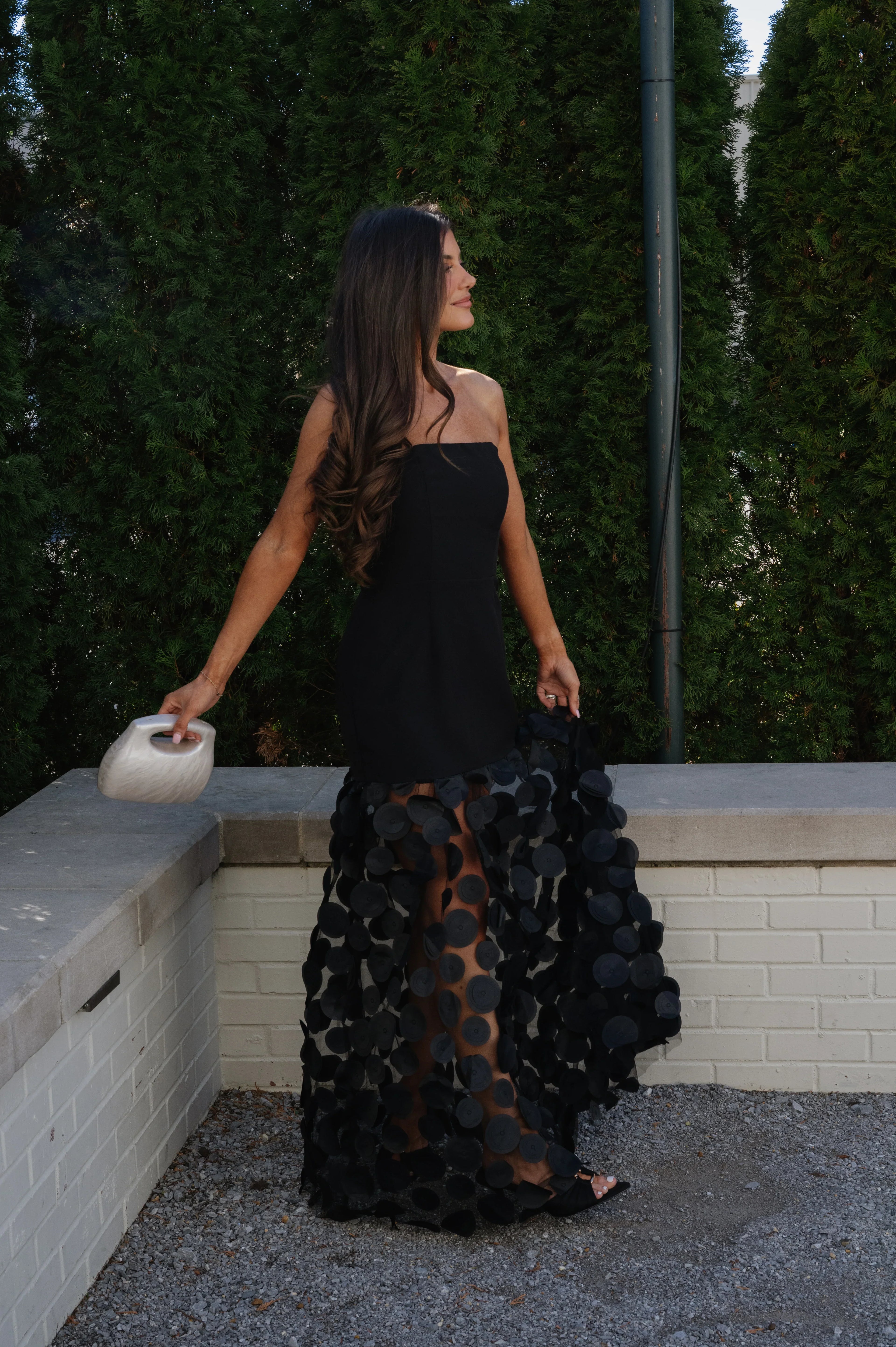 Lunden Textured Maxi Dress-Black