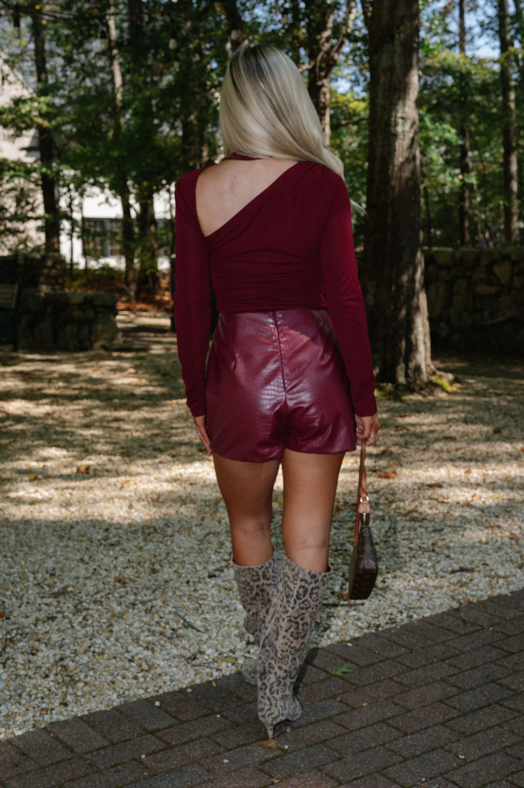 Jenny Cut Out Top- Burgundy