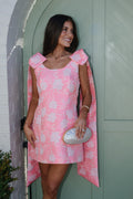 Bella Jacquard Mini Dress-Coral