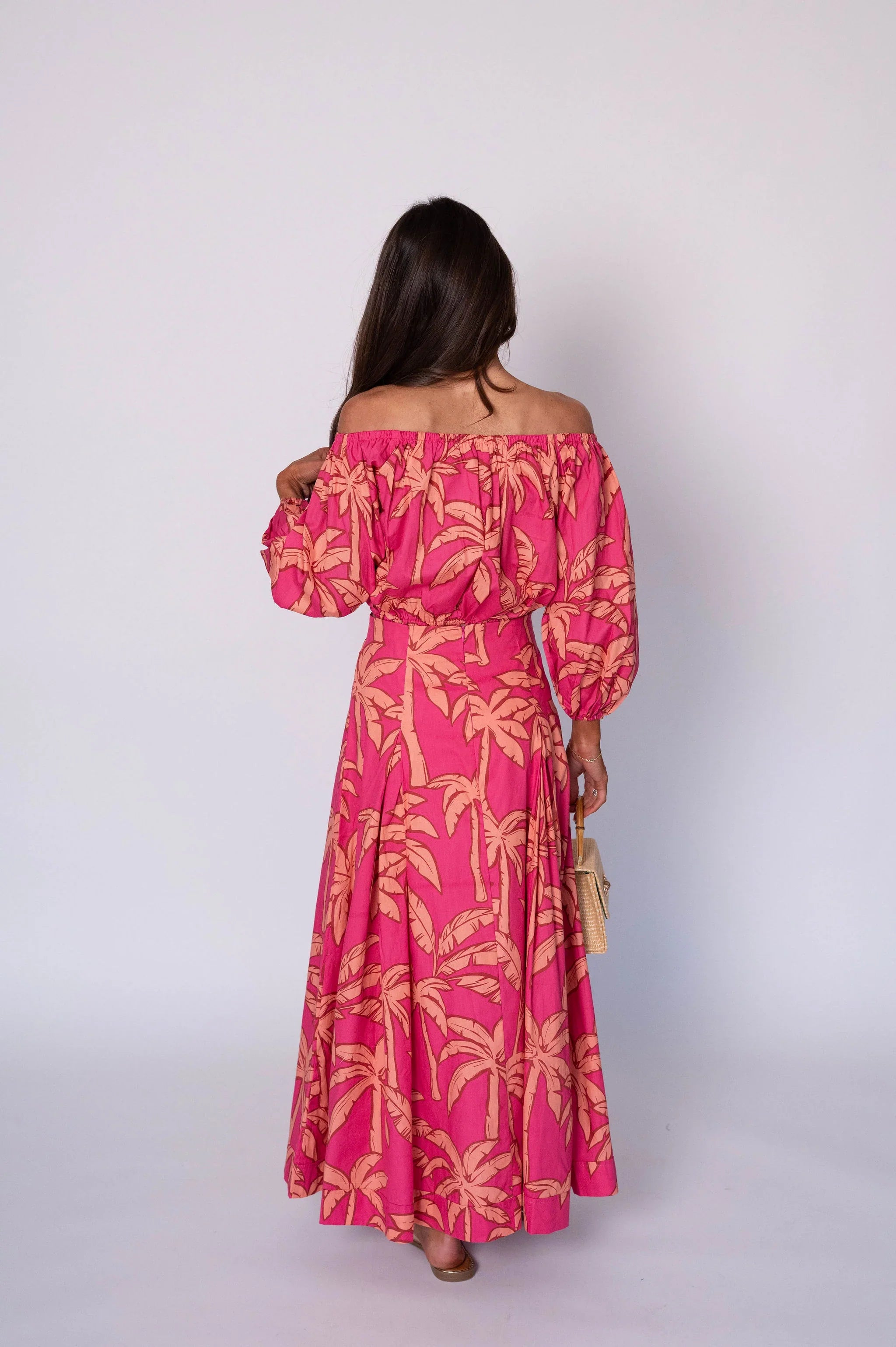 Kailani OTS Floral Skirt Set-Pink