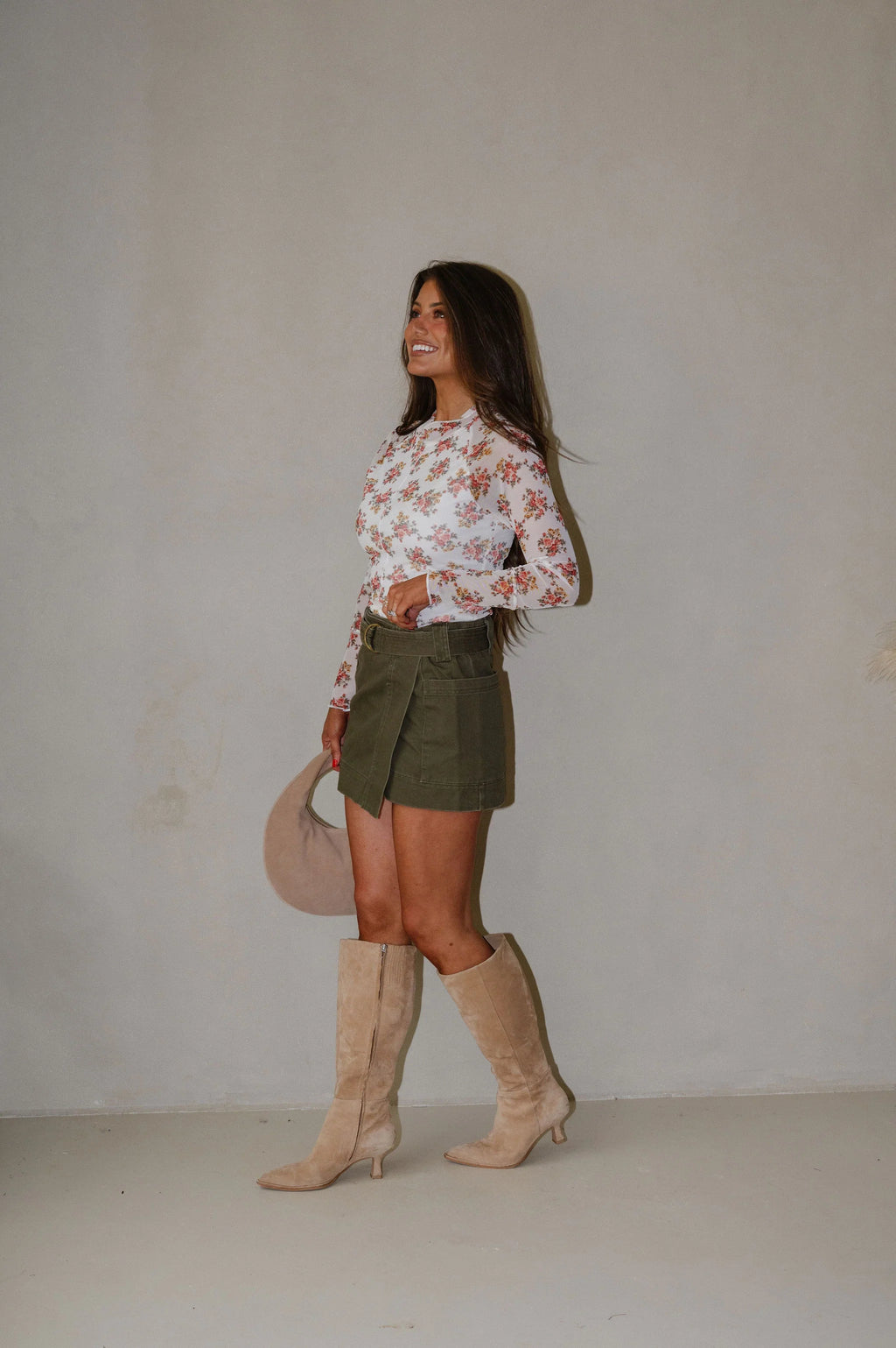 Ivory Floral Mesh Top