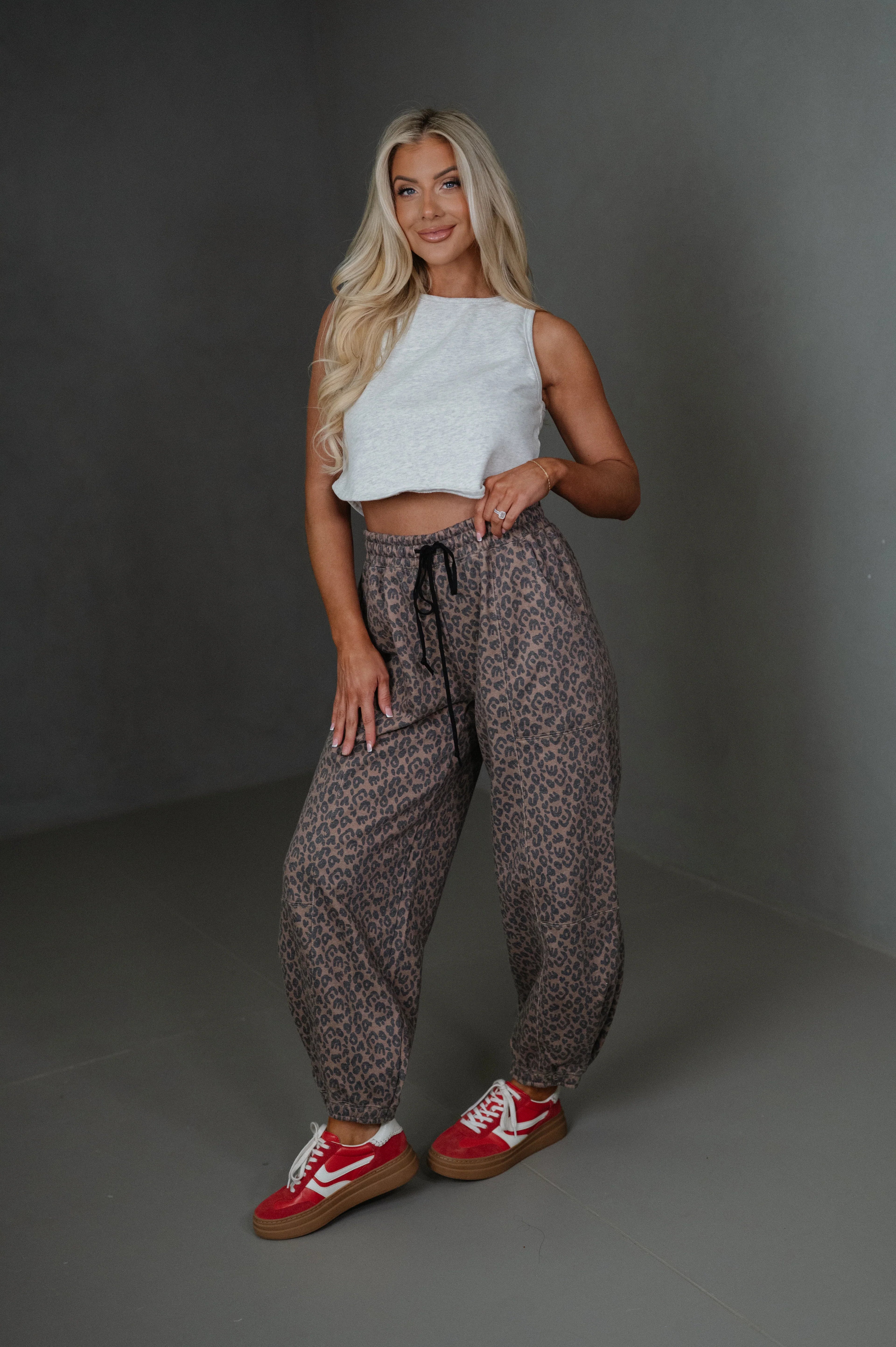 Juda Printed Sweatpants-Chocolate/Black