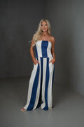 Havana Pants Set-Navy/Cream