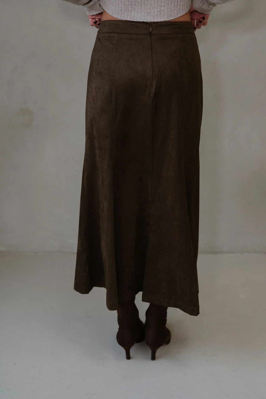 Pressley Midi Skirt-Dark Oak
