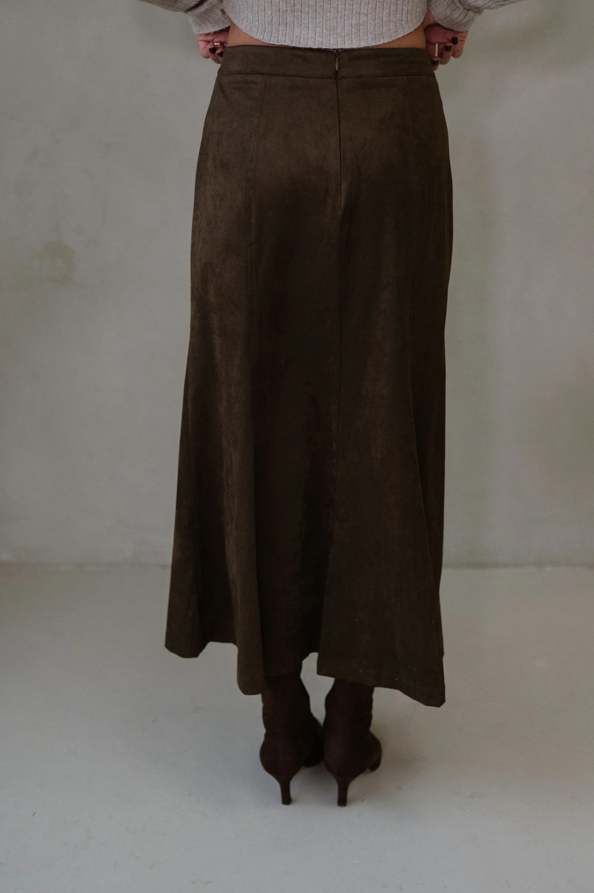 Pressley Midi Skirt-Dark Oak