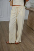 Perry Front Pleated Pants- Light Yellow