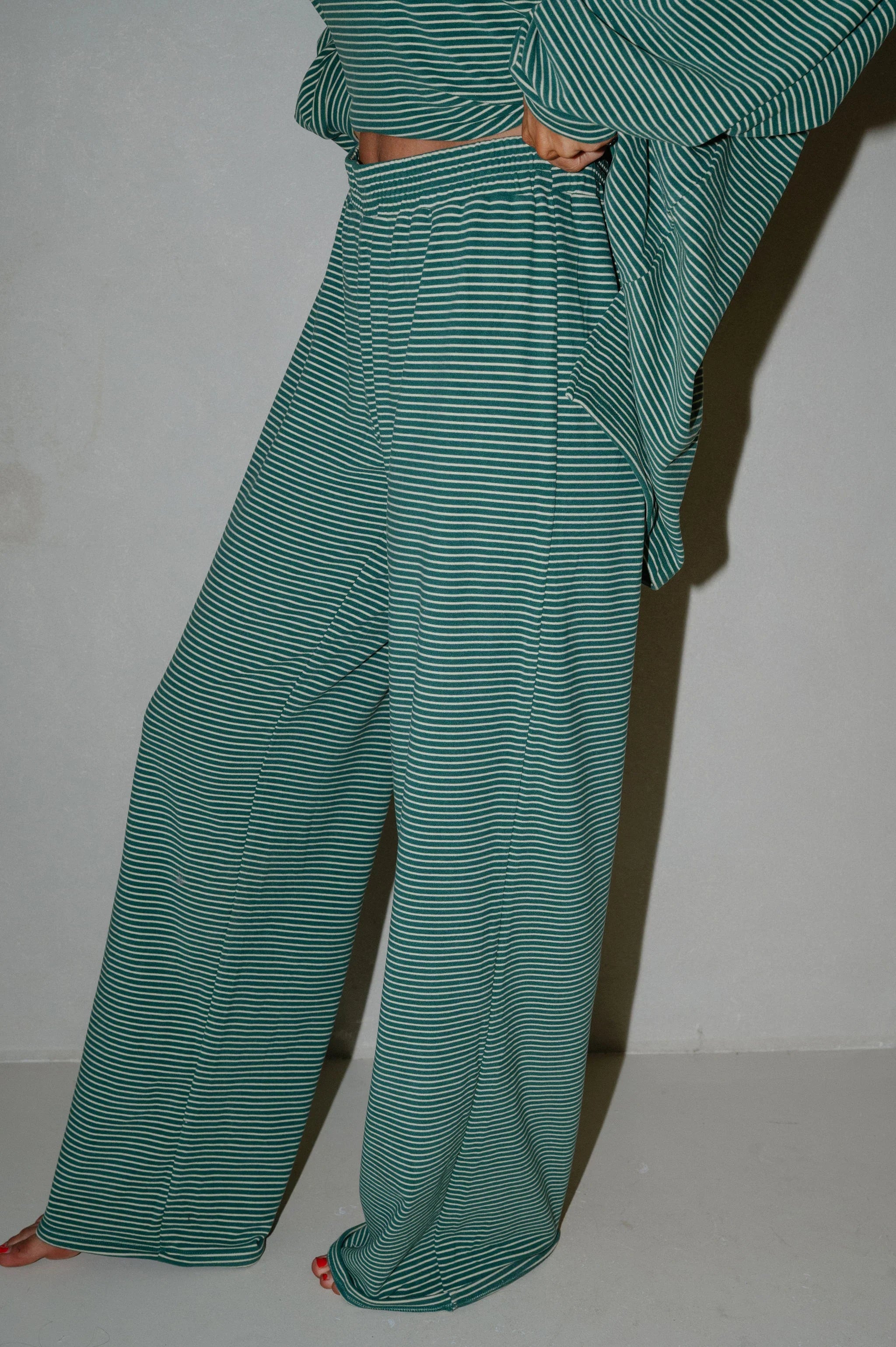 Nelly Striped Pants-Green