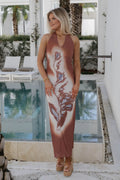 Ansley Maxi Halter Dress-Terracotta