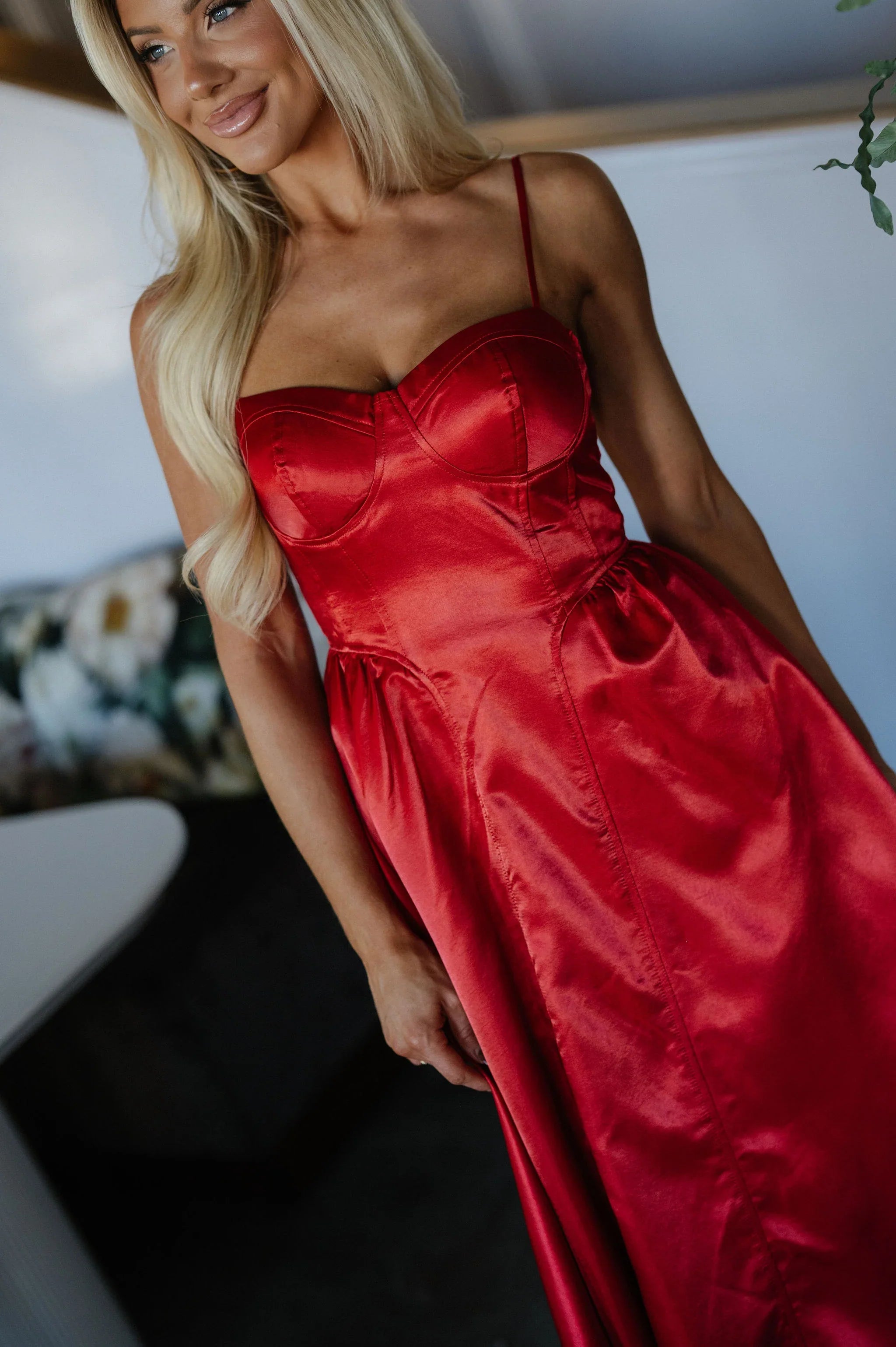 Jingle Bell Midi Dress-Red