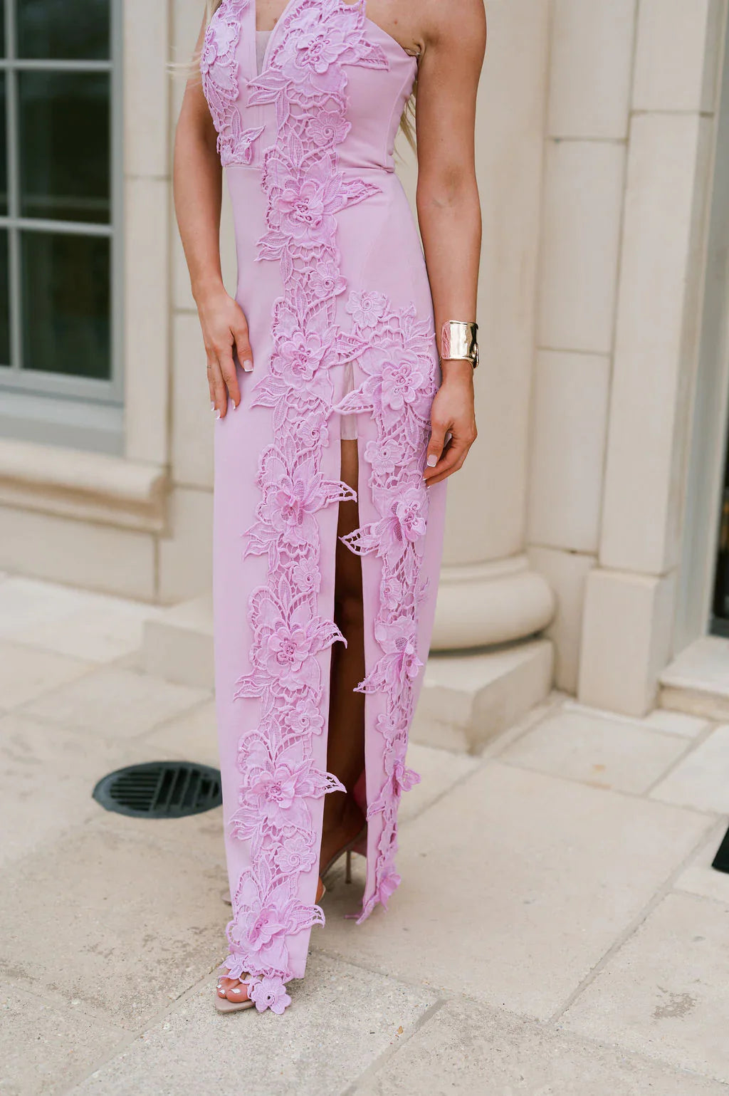 Tiffany Applique Maxi Dress-Light Orchid
