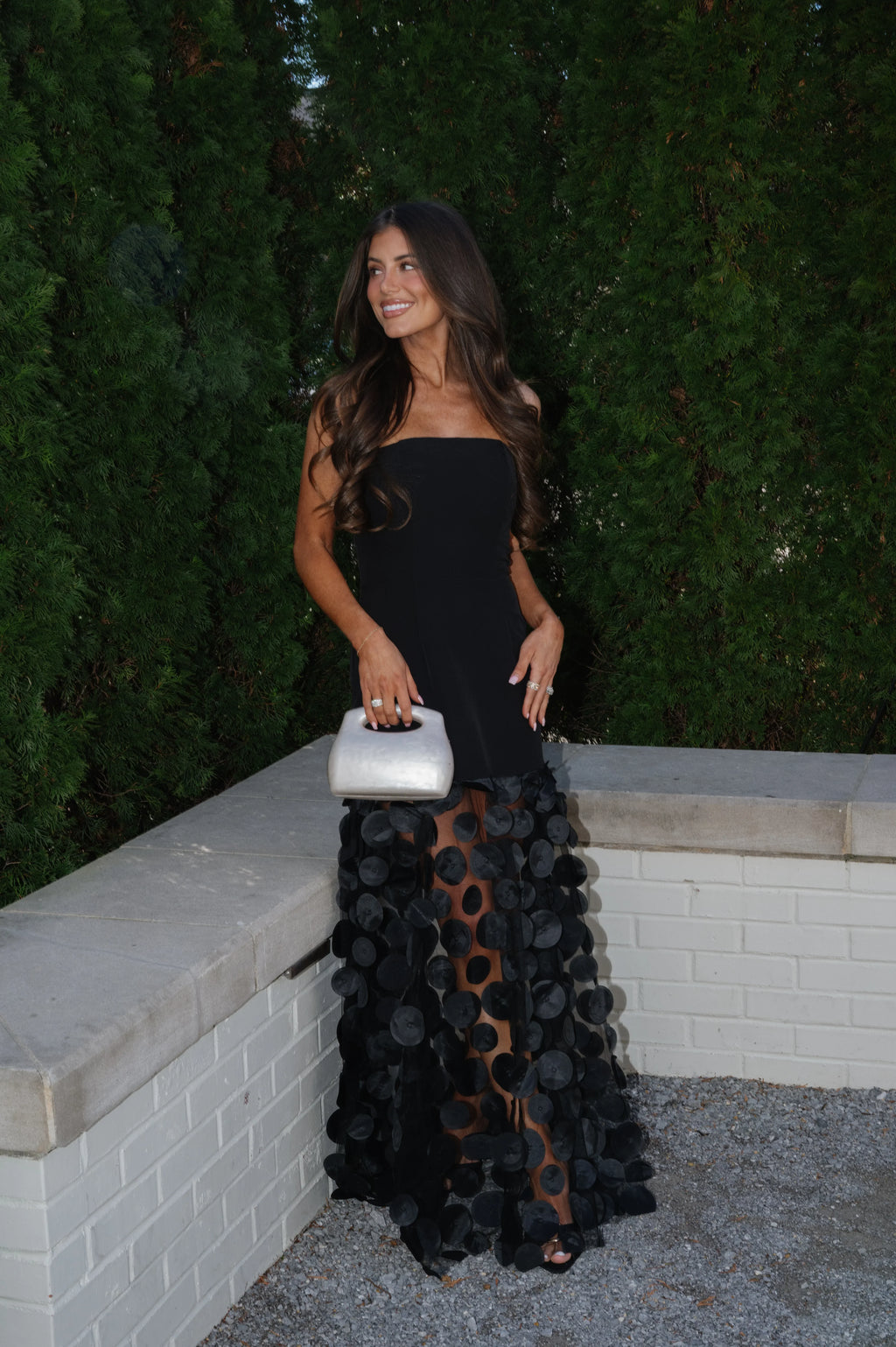Lunden Textured Maxi Dress-Black