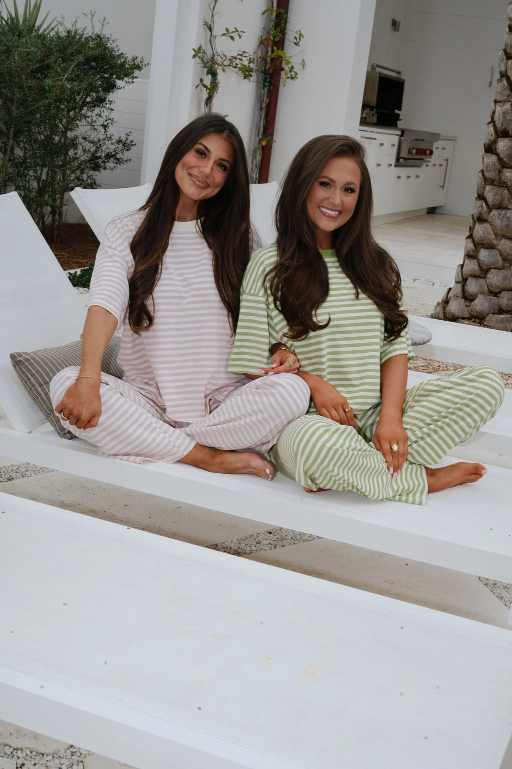 Quince Striped Pants Set-Light Lilac Pink