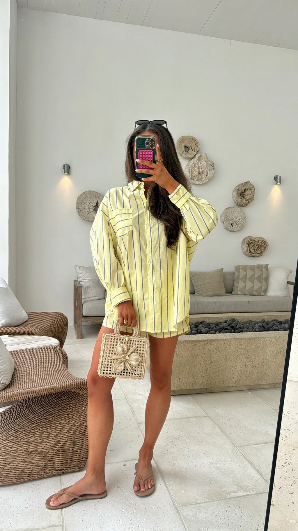 Monroe Striped Shorts Set-Yellow